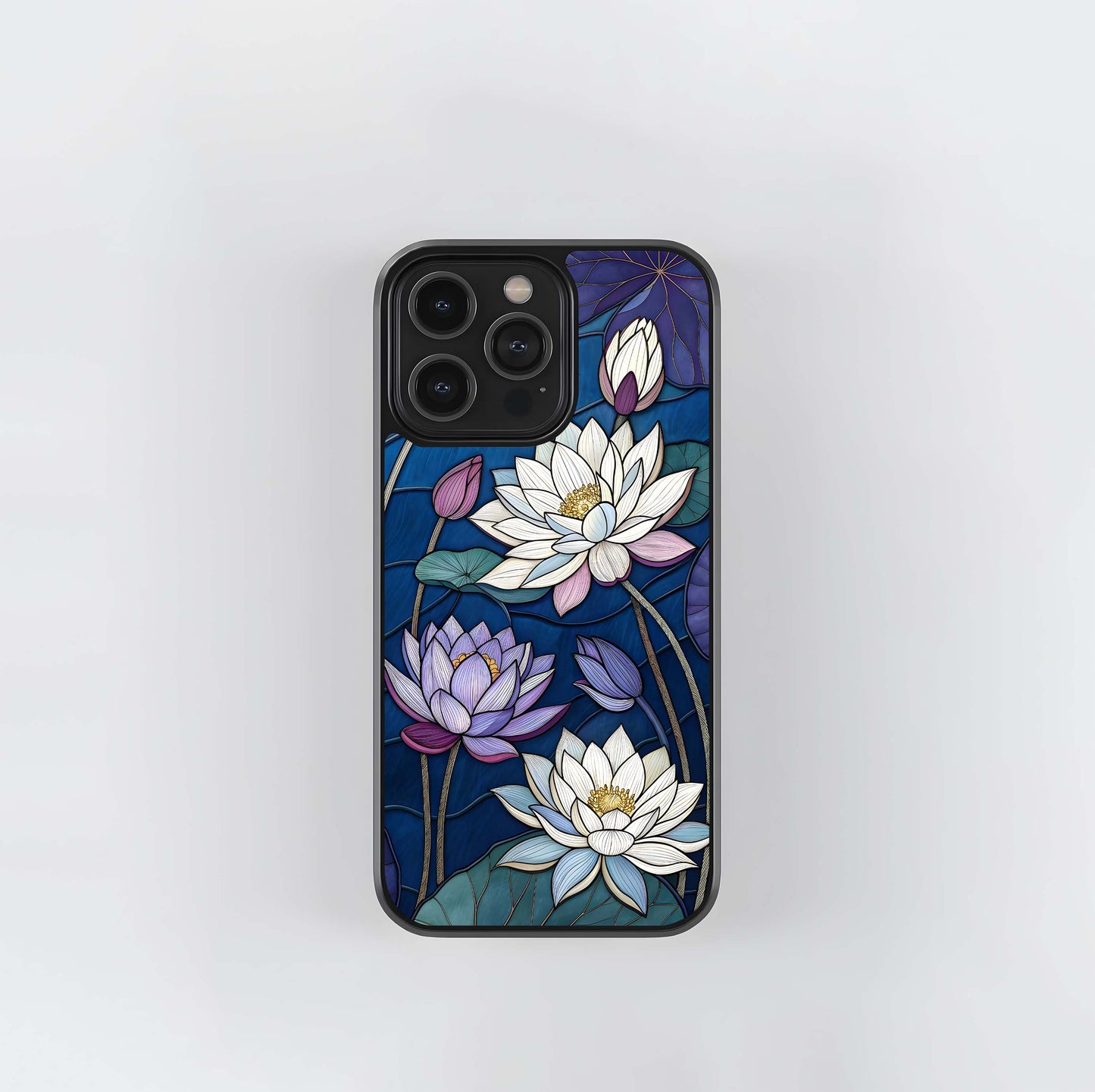 Purple Lotus Stained Glass Case