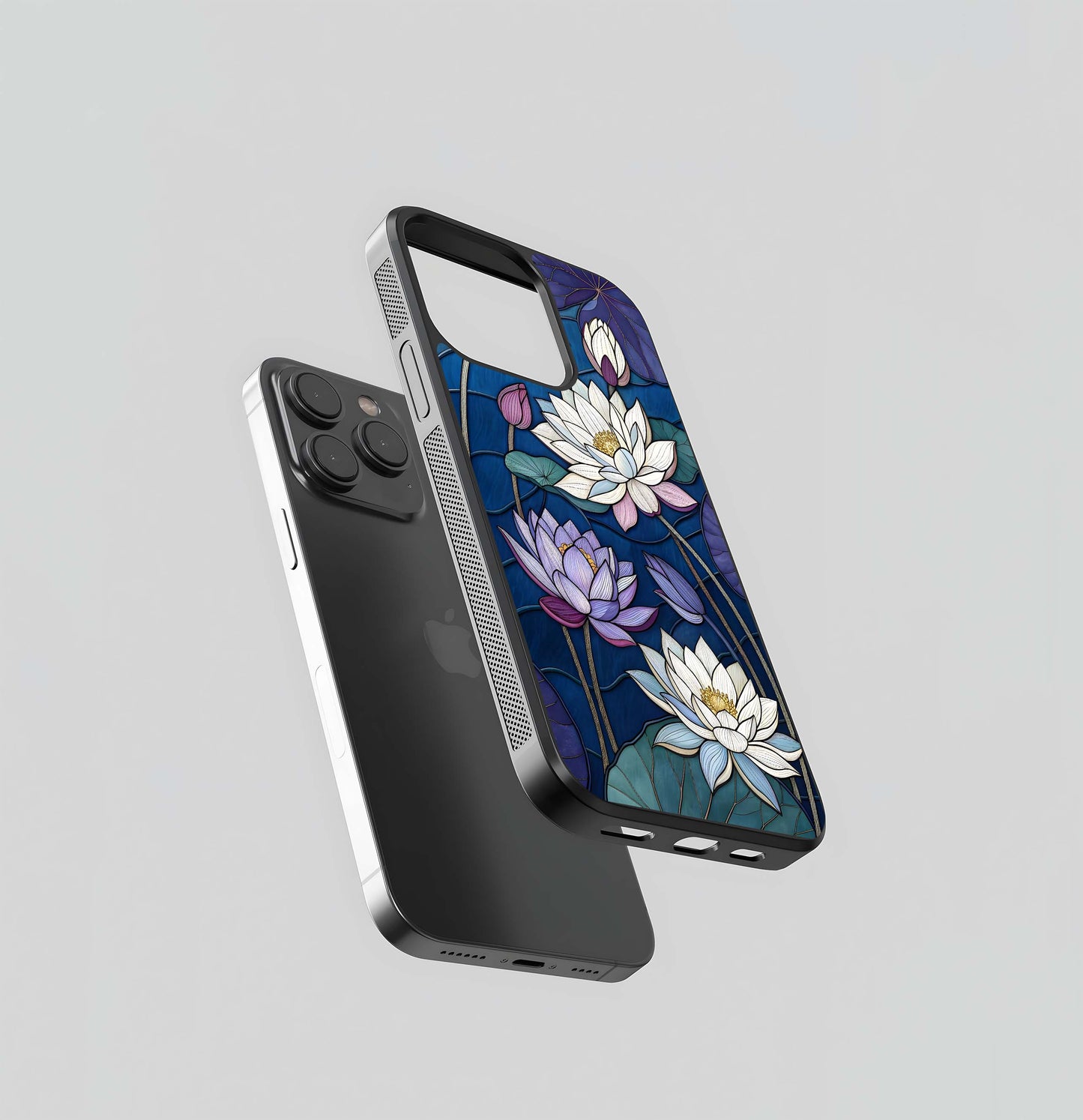 Purple Lotus Stained Glass Case