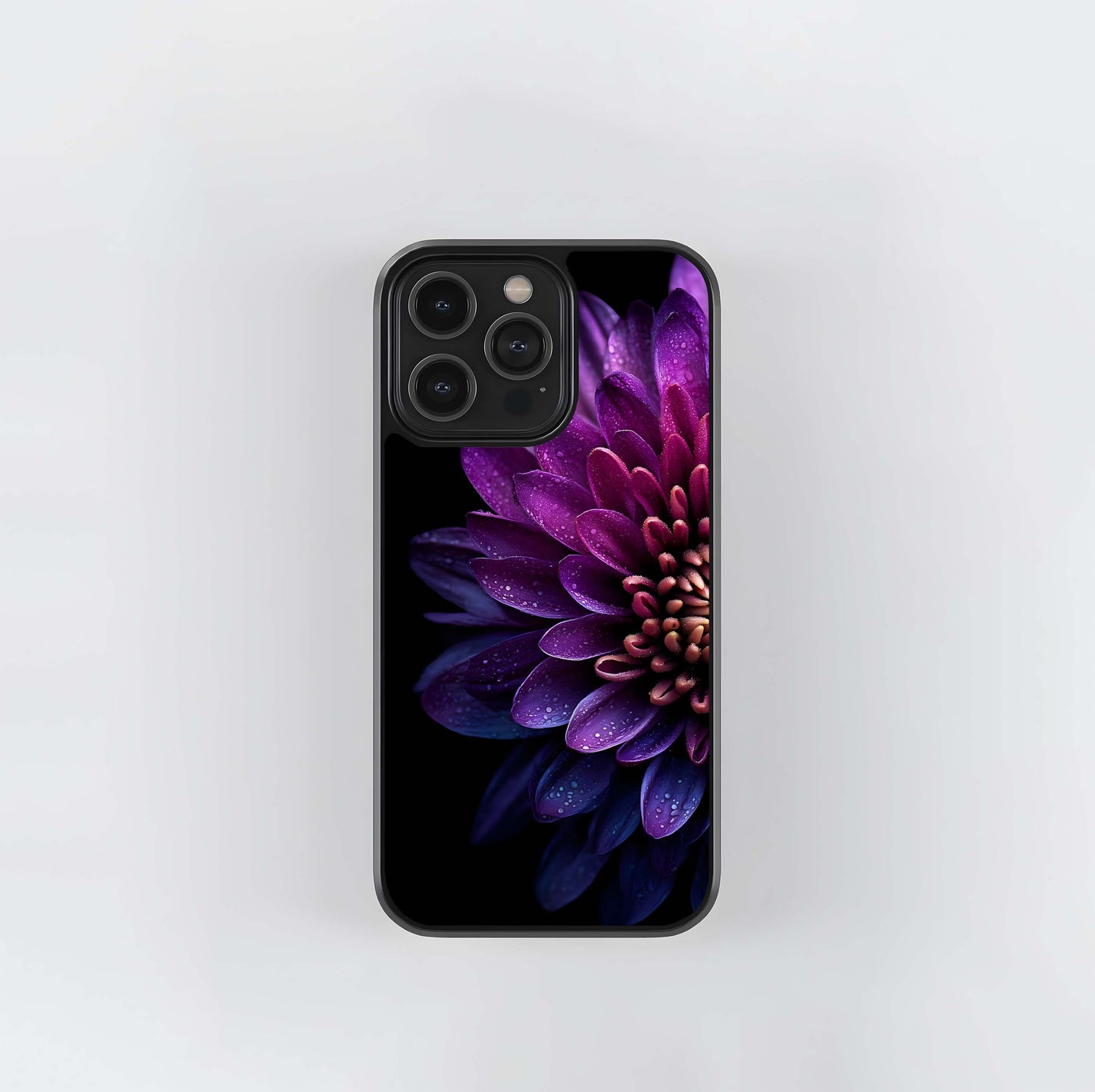 Violet Night Bloom Glass Case