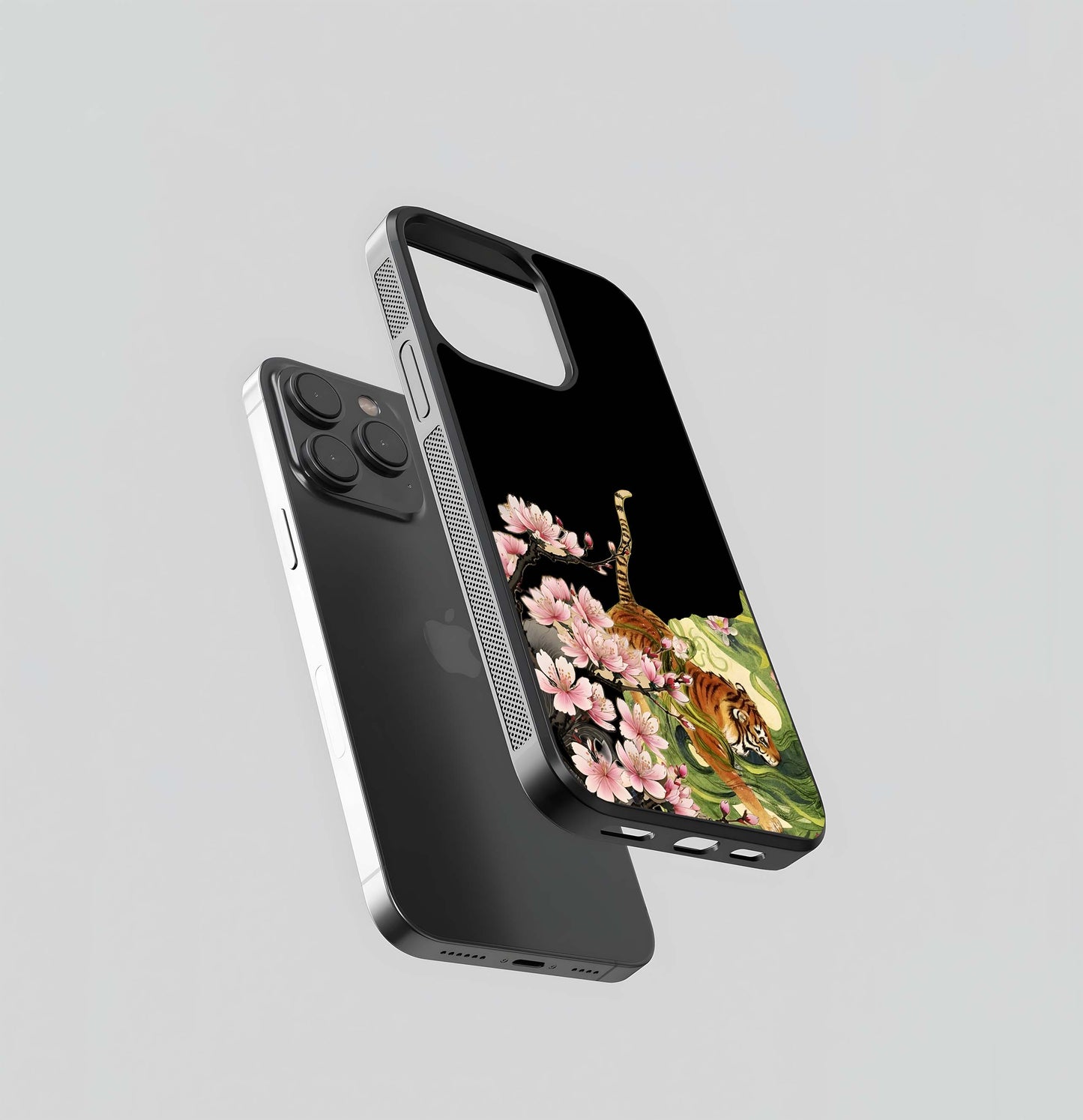 Tiger with sakura bloom Glass Case