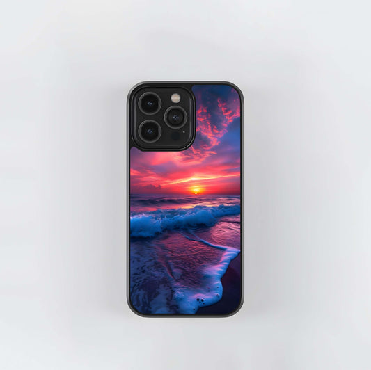 Vivid Ocean Sunset Glass Case
