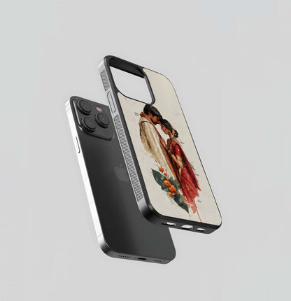 Watercolor Indian Couple Glass Case