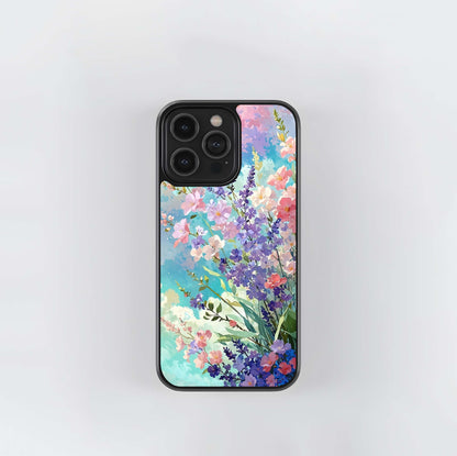 Watercolor Wildflower Sky Glass Case