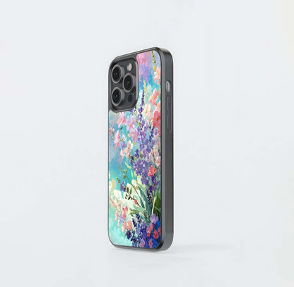Watercolor Wildflower Sky Glass Case