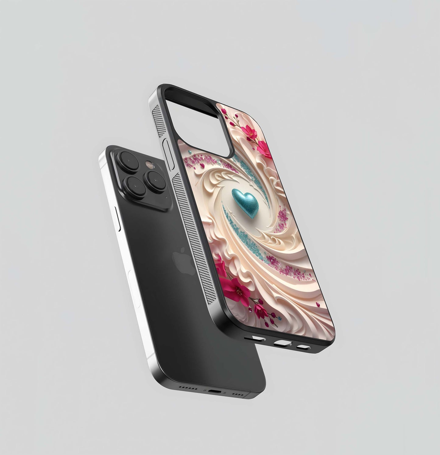 Whipped Cream Heart Swirl Glass Case