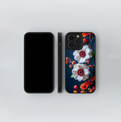 White and Orange Dewdrop Glass Case