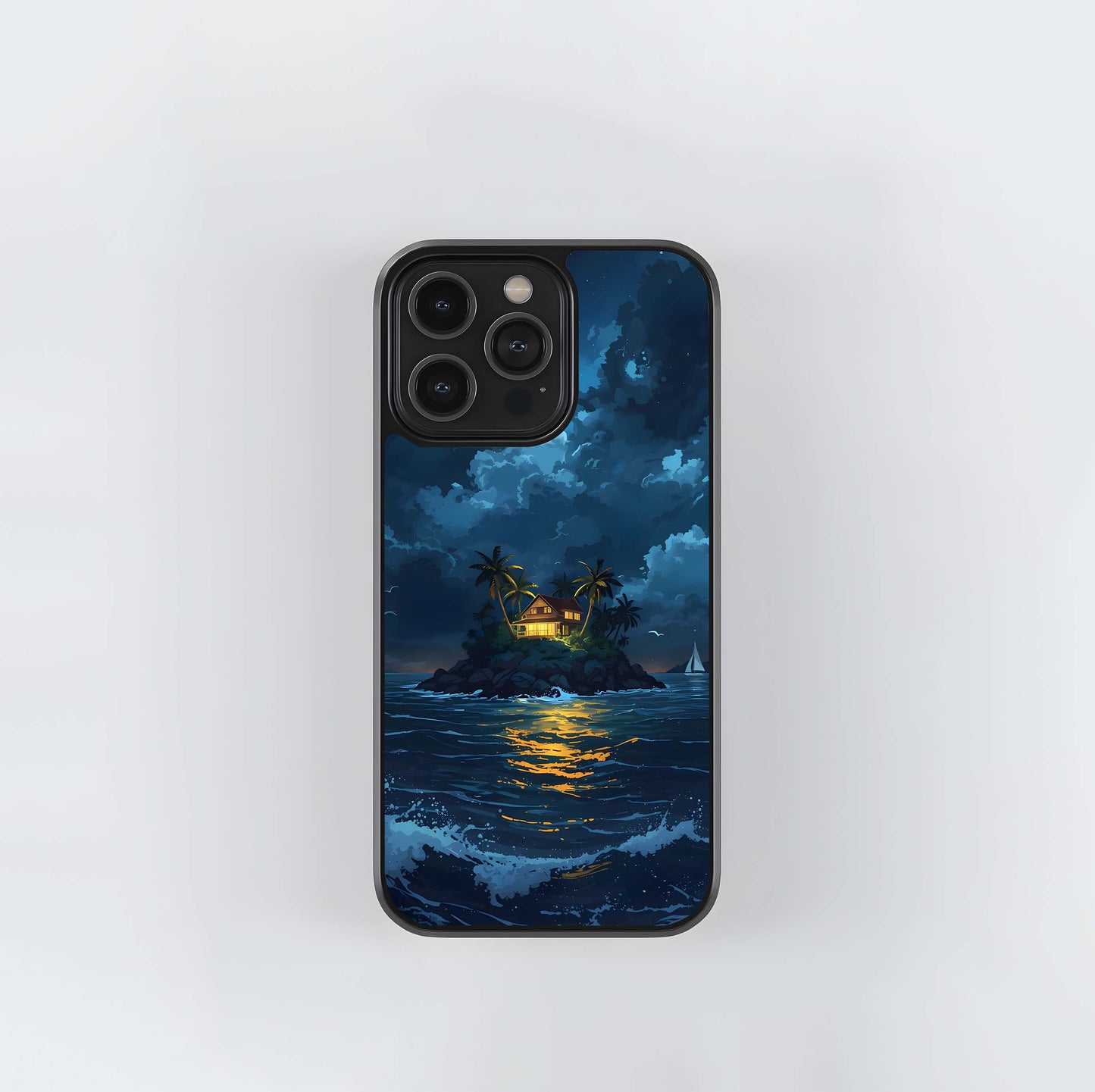 Cabin Under Stormy Skies Glass Case