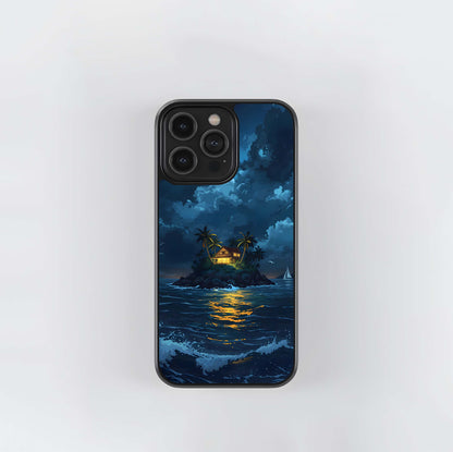 Cabin Under Stormy Skies Glass Case