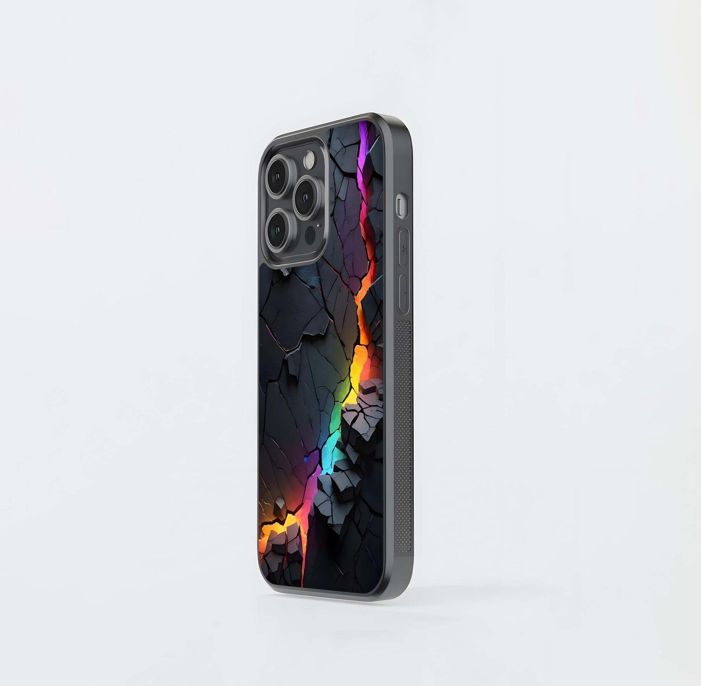 Rainbow Lava Cracked Earth Glass Case