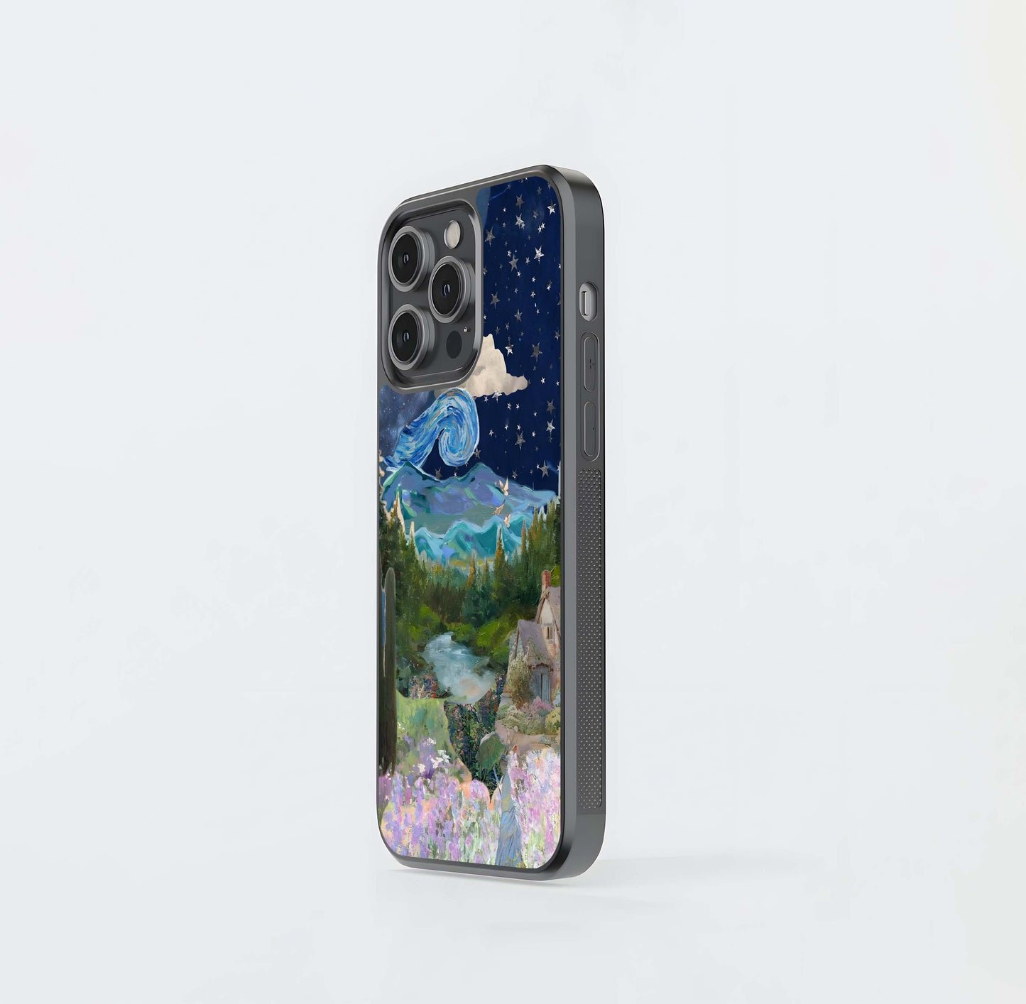 Whimsical Night house Glass Case