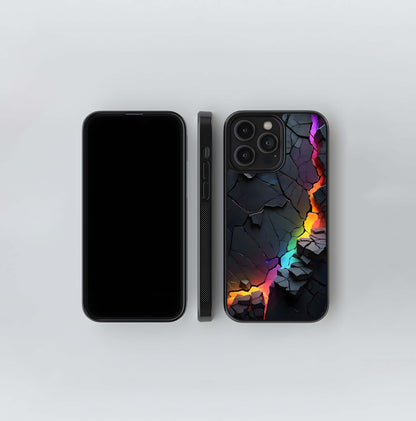 Rainbow Lava Cracked Earth Glass Case