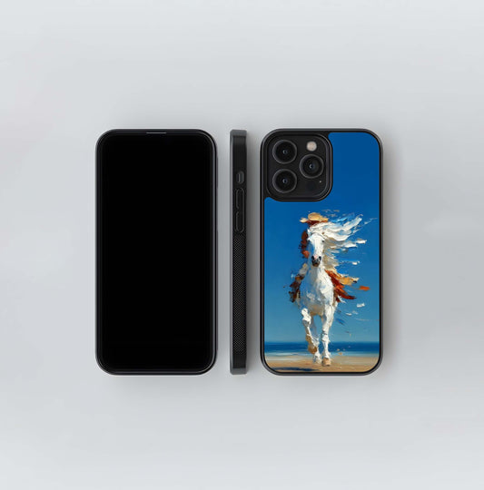 White Horse Palette Knife Glass Case