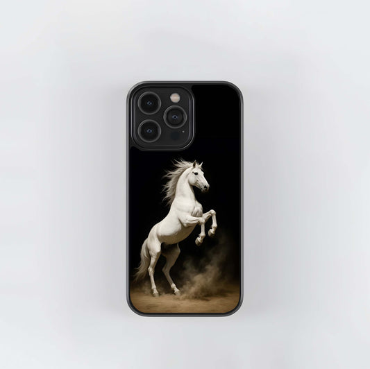 White Stallion Ascendant Glass Case