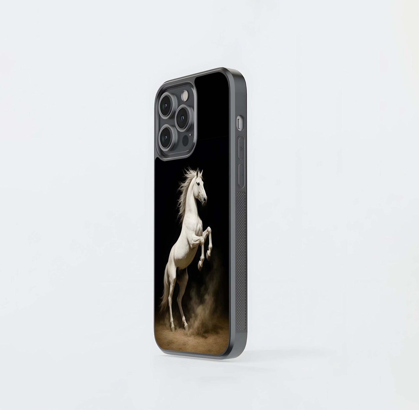 White Stallion Ascendant Glass Case