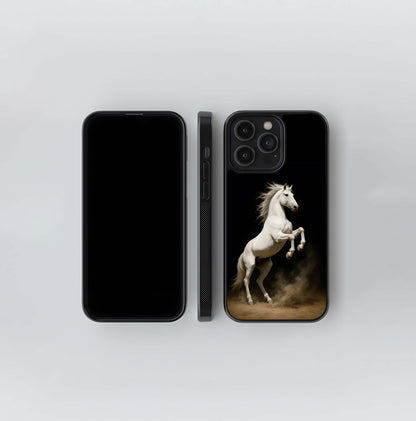 White Stallion Ascendant Glass Case
