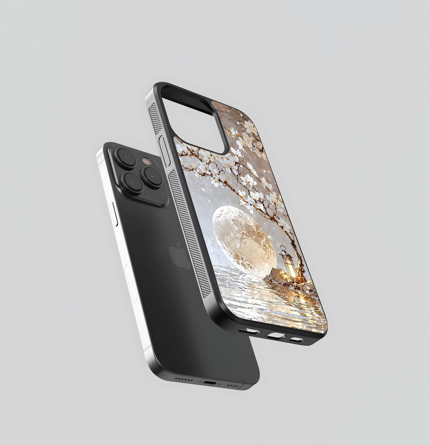 Silver Blossom Glow Glass Case