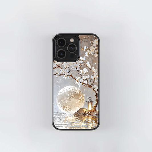 Silver Blossom Glow Glass Case