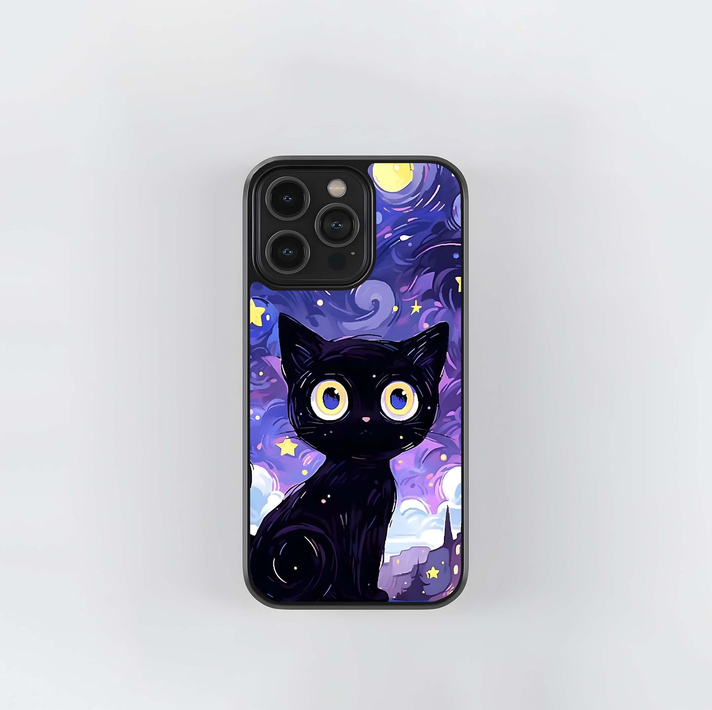 Abstract Cat Art Glass Case Glass Case