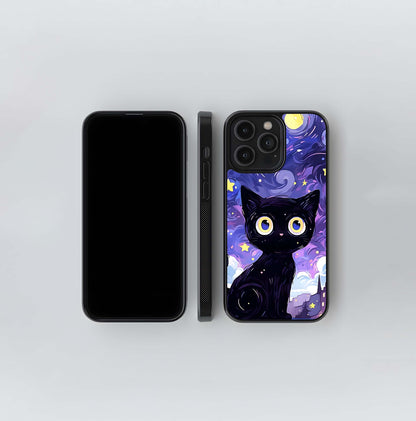 Abstract Cat Art Glass Case Glass Case