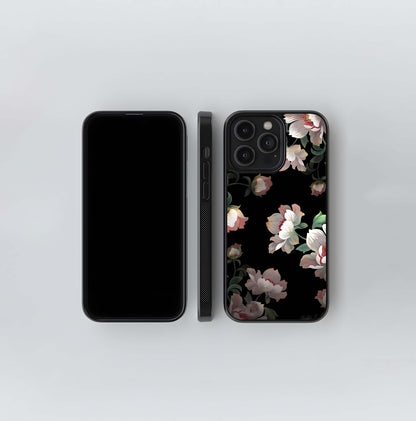 Abstract Embossed Blooming Bright Flower Glass Case