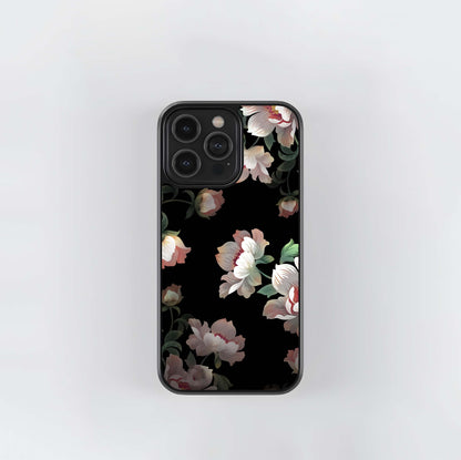 Abstract Embossed Blooming Bright Flower Glass Case