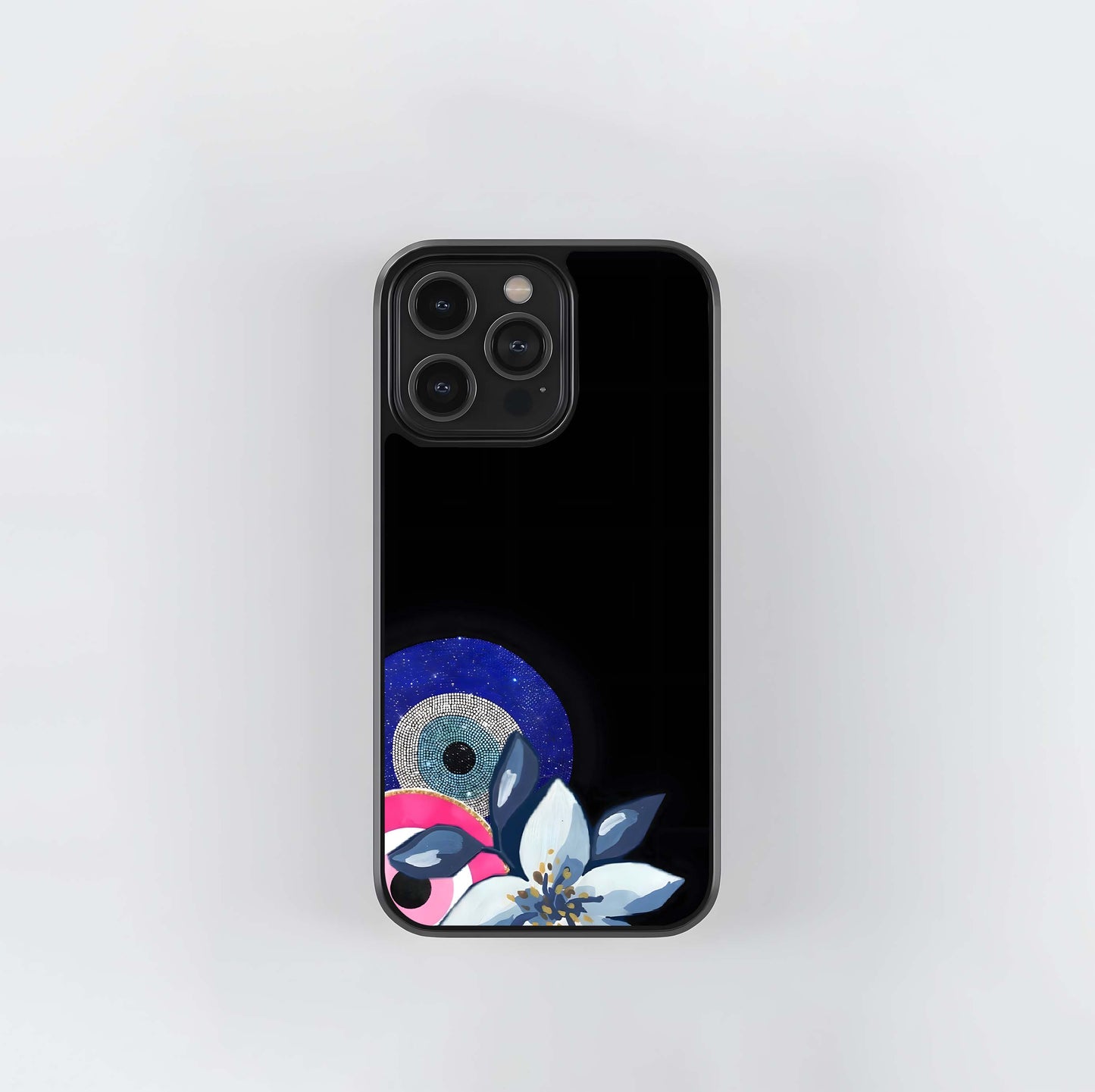 Abstract evil eye Glass Case