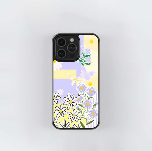 Yellow  Petal Delight Glass Case
