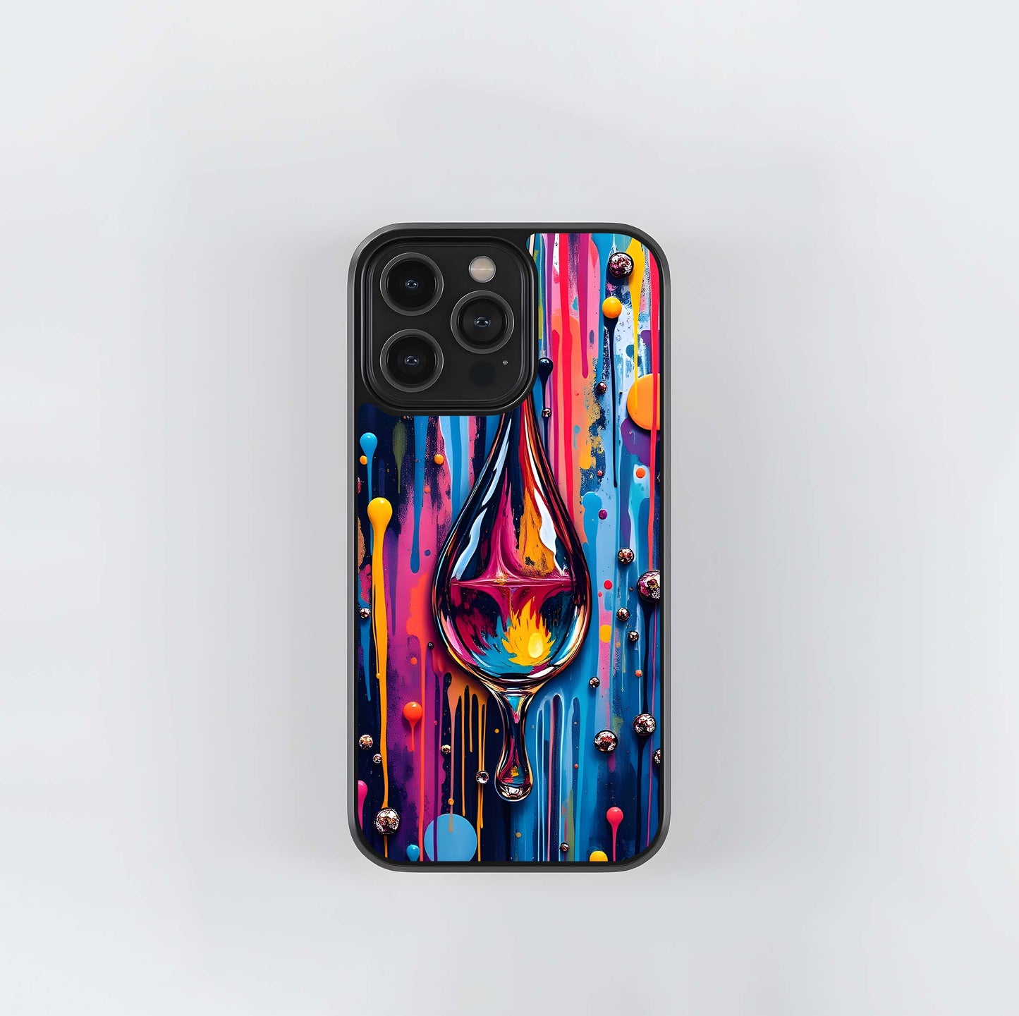 Abstract Paint Drip Flame Glass Case