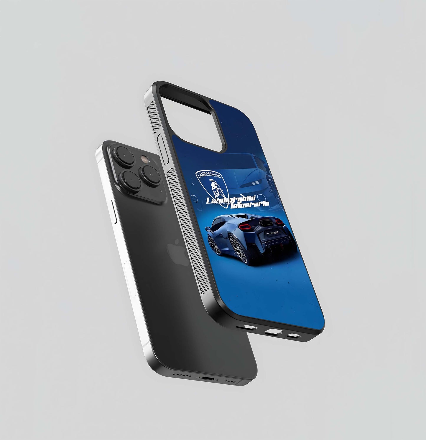 Blue Lamborghini Temerario Glass Case