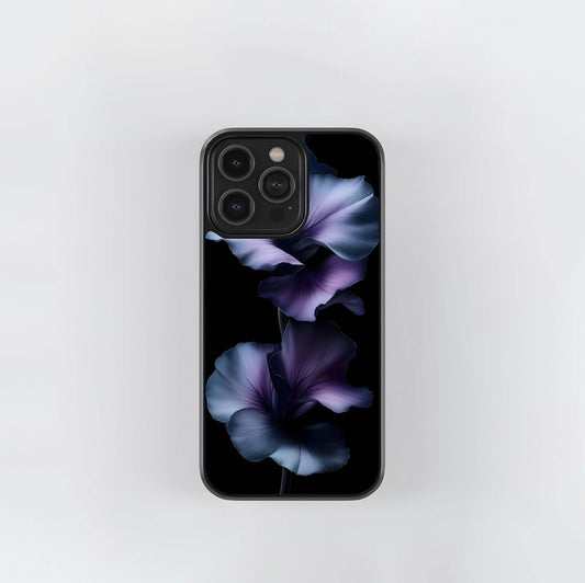 Dark Purple Petals Glass Case