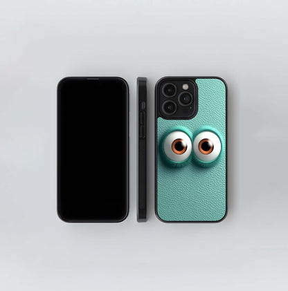 Aqua Monster Eyes Glass Case