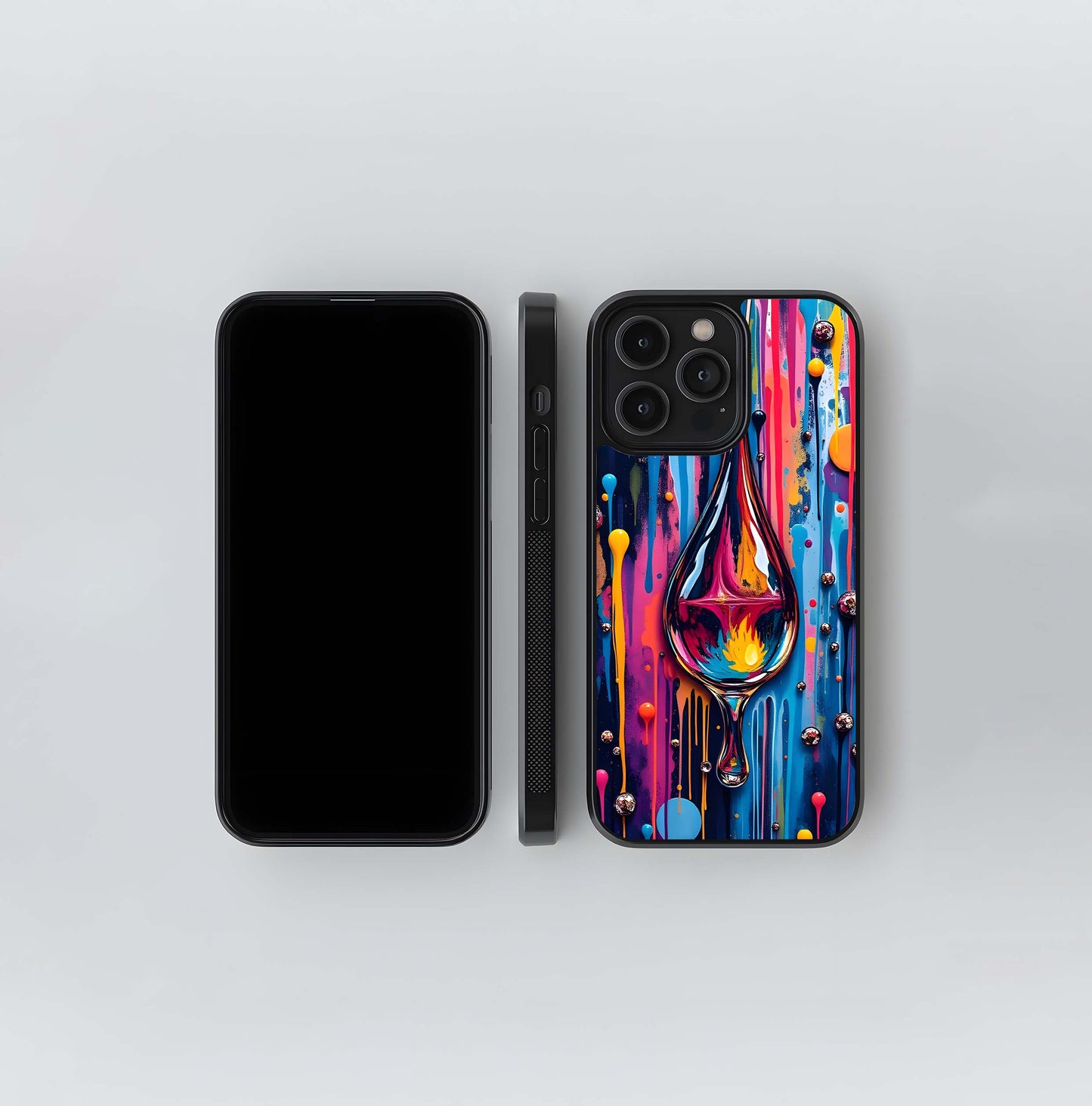 Abstract Paint Drip Flame Glass Case