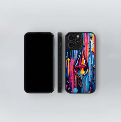 Abstract Paint Drip Flame Glass Case