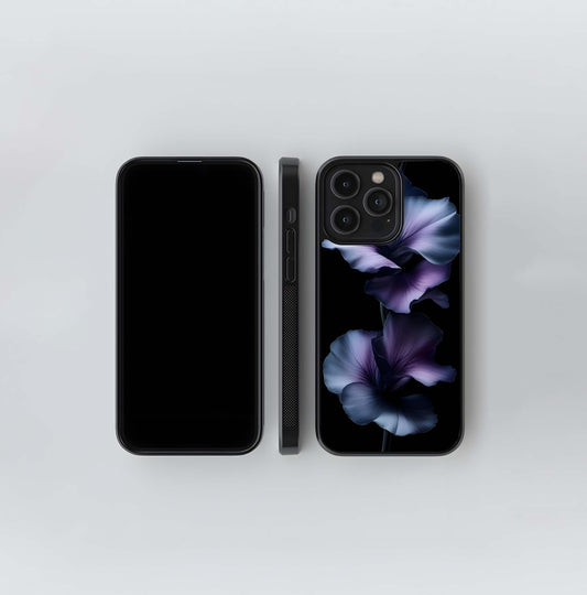 Dark Purple Petals Glass Case