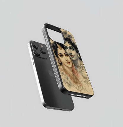 Divine Sketch of Radha Krishna Glass Case