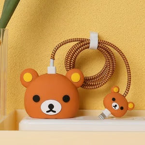 Bear-themed charger case & protector Cable APPLE IPHONE SILICON CASE Cute and functional accessory for your charger