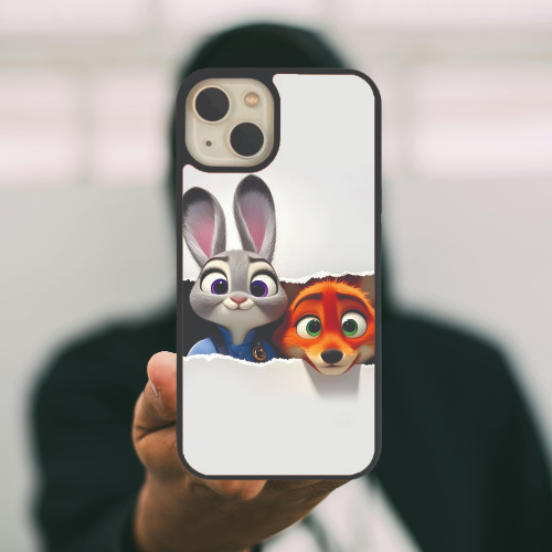 Bunny Fox Cut Glass Back Cover for Apple iPhone