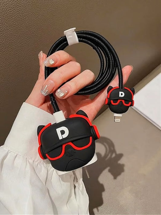 CUTE DJ Bull charger case & protector Cable APPLE IPHONE SILICON CASE Stylish Charger Case