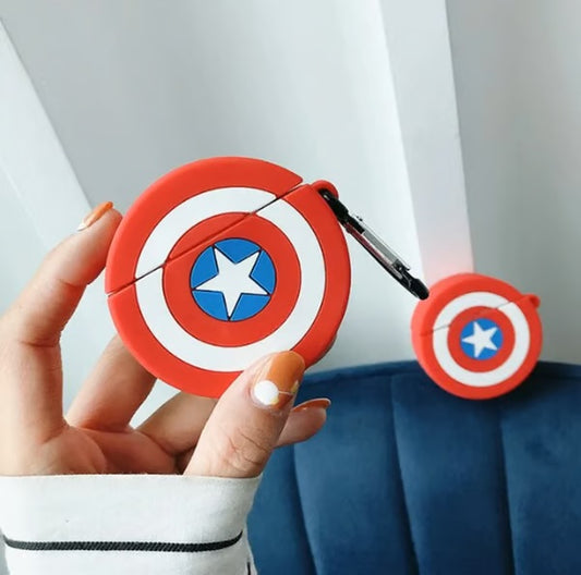 Captain America Shield SILICON Airpods Case Cover For Airpods 1/2 Marvel-themed protective Airpods Case Cover