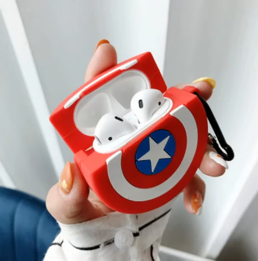 Captain America Shield SILICON Airpods Case Cover For Airpods 1/2 Marvel-themed protective Airpods Case Cover