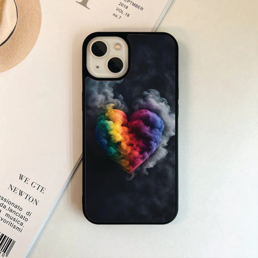 Colorful Heart Themed Glass Case / Cover