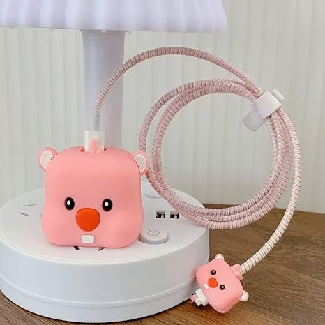 Cute Bear-Shaped charger case & protector Cable APPLE IPHONE SILICON CASE Adorable and functional charging accessory