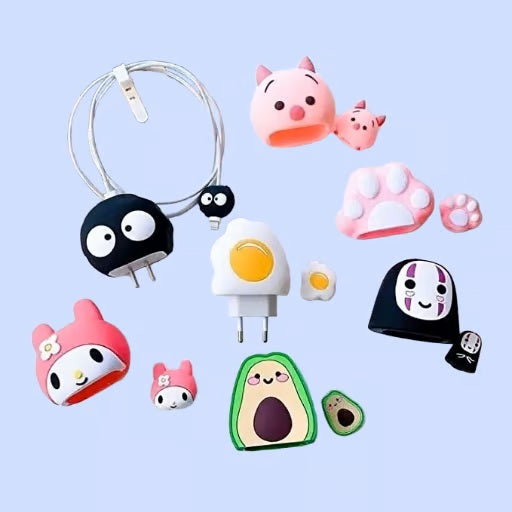 Cute Character charger case & protector Cable APPLE IPHONE SILICON CASE Adorable and functional USB cable