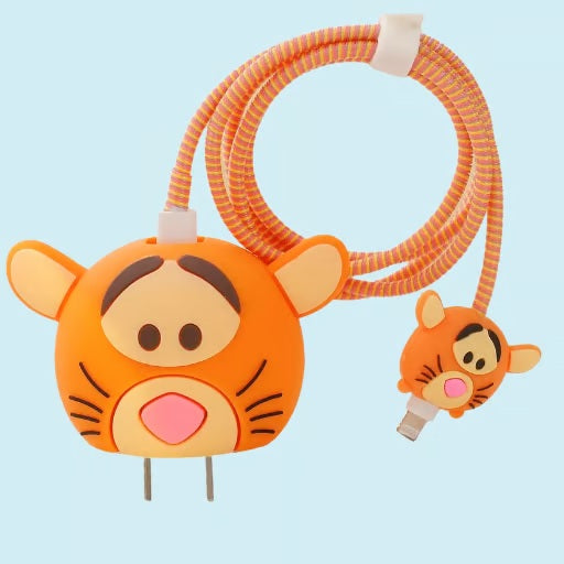 Cute Tiger-Themed charger case & protector Cable APPLE IPHONE SILICON CASE Adorable and Functional for Home or Office Use