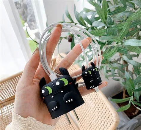 Cute itronic cartoon charger case & protector Cable APPLE IPHONE SILICON CASE Adorable and functional USB charging cable