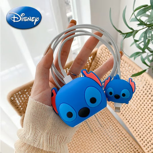 Disney Stitch charger case & protector Cable APPLE IPHONE SILICON CASE Cute and functional charging cable