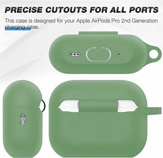 Green AirPods Protective Case SILICON Airpods Case Cover For AIRPODS PRO 2 Durable silicone cover for AirPods pro 2
