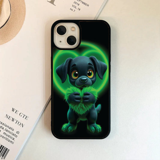 Heart Love Dog Themed Glass Case / Cover