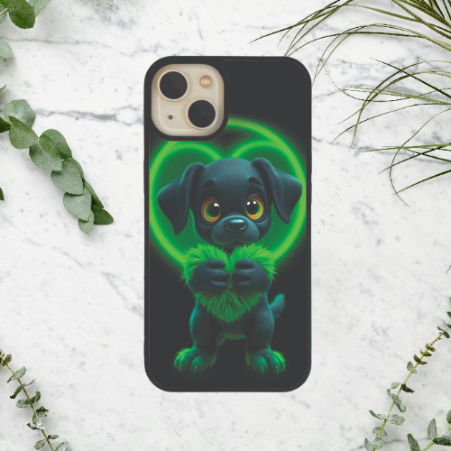 Heart Love Dog Themed Glass Case / Cover