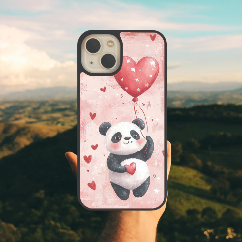 Heart Balloon Panda Glass Case / Cover